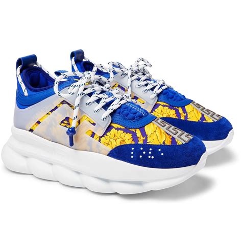 versace chain reaction panelled sneakers|cheap Versace chain reaction sneakers.